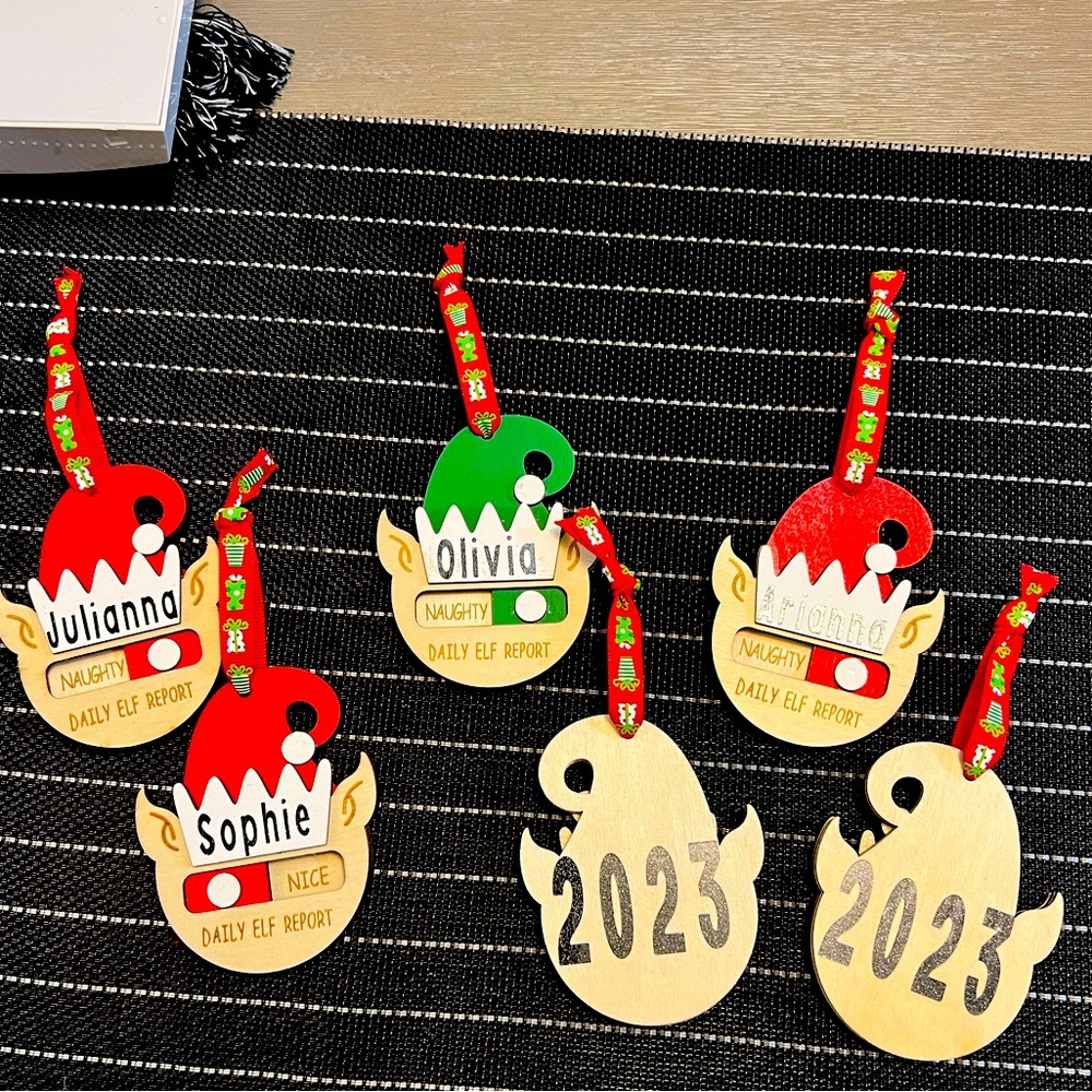 Handmade naughty or nice Personalized ornaments